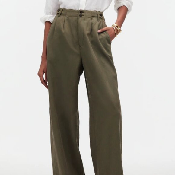 NWT Madewell The Tall Harlow Wide-Leg Pant -- Faded Ivy - Picture 1 of 14